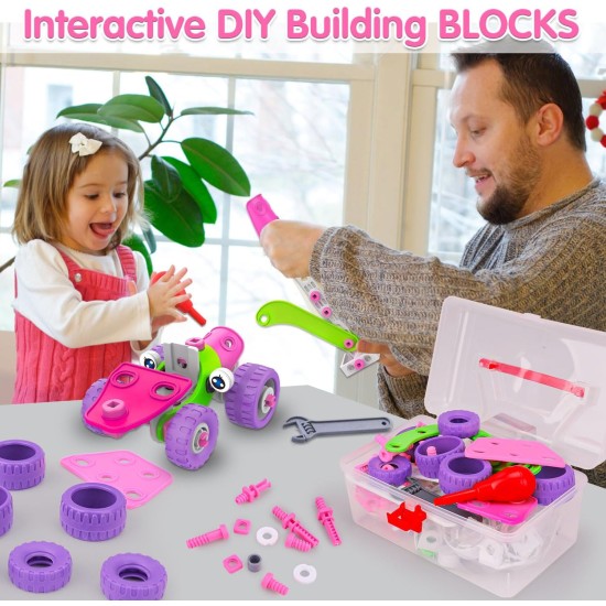 Jouets STEM pour filles de 4, 5, 6, 7, 8 ans et plus, cadeaux d'anniversaire, jouets de construction éducatifs roses pour enfants âgés de 4 à 8, 5 à 7, 8 à 10 ans, activités Stem, jouet de construction pour filles de 4 à 6, 6 à 8 ans, jeux créatifs, idée 