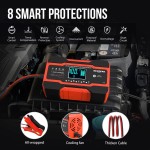NEXPEAK NC201 Chargeur de batterie 10 A, chargeur d'entretien intelligent 12 V 24 V, désulfatateur de maintenance entièrement automatique avec compensation de température pour voiture, camion, tondeuse à gazon, bateau, batteries marines