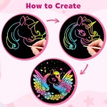 ZMLM Papier à gratter Cadeau d'artisanat : lot de 2 fournitures de cahiers arc-en-ciel, jouets, paniers de Pâques pour 3, 4, 5, 6, 7, 8, 9, 10 ans, filles et garçons, enfants, Saint-Valentin, fête d'anniversaire, jeux de voyage (rose)