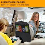Tapis de protection avec organisateur – Lot de 2 housses de protection de siège arrière pour sièges de voiture, SUV, mini-fourgonnette ou camion – Accessoires de sécurité pour siège arrière de véhicule pour enfants – Protections universelles pour intérieu