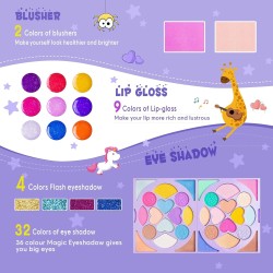 Tomons Kit de maquillage pour enfants pour filles, véritable jouet cosmétique lavable, ensemble de beauté, jouets d'anniversaire, cadeau pour filles de 3 4 5 6 7 8 9 10 ans Tomons Kit de maquillage pour enfants pour filles, véritable jouet cosmétique lavable, ensemble de beauté, jouets d'anniversaire, cadeau pour filles de 3 4 5 6 7 8 9 10 ans