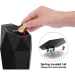 Ginsco Lot de 2 mini poubelles de voiture avec couvercle, accessoires de voiture pour intérieur, petite poubelle étanche pour la maison avec 2 crochets ABS supplémentaires et 90 sacs poubelles noirs