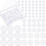 Hicarer 200 pcs Disque de perçage transparent pour piercing Bump 3/5/7/9 mm Dos de boucles d'oreilles en silicone transparent Coussinets de disque en plastique Stabilisateur, Dos de boucle d'oreille Bouchon Patchs de support de lobe d'oreille, 4 tailles
