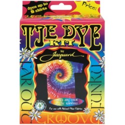 Kit de teinture Jacquard Funky Groovy Tie Dye – Comprend un colorant Procion MX pré-mesuré en magenta turquoise et jaune – avec fixateur de colorant de carbonate de sodium