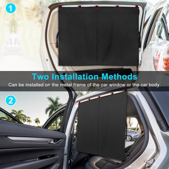 Pare-soleil de voiture, 2 pièces, pare-soleil magnétique double couche pour fenêtres latérales, couvertures complètes/options de demi-ombrage, rideaux de fenêtre arrière de voiture pour la protection de bébé