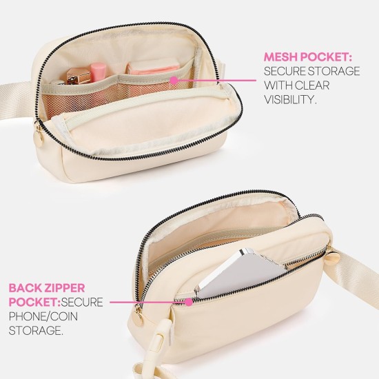 mibasies Cadeaux de Pâques pour enfants filles, sac banane initial, cadeaux d'anniversaire pour 4 5 6 7 8 9 10 11 12 13 adolescentes – Objets tendance personnalisés mignons – Crème A