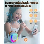Mini haut-parleur de machine de karaoké pour enfants adultes, Bluetooth portable avec 2 microphones sans fil, idées de cadeaux d'anniversaire pour la journée des enfants, jouets pour adolescents garçons et filles âgés de 4, 5, 6, 7, 8, 9, 10, 11, 12 ans e