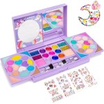 Tomons Kit de maquillage pour enfants pour filles, véritable jouet cosmétique lavable, ensemble de beauté, jouets d'anniversaire, cadeau pour filles de 3 4 5 6 7 8 9 10 ans