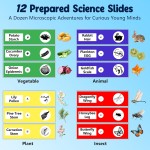 Microscope portable 1000X pour enfants, microscopes numériques pour enfants à écran 4K de 2,4