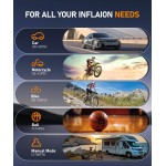 Compresseur d'air portable, gonfleur de pneus, pompe à air sans fil 3 fois plus rapide pour pneus de voiture avec lumière LED, pompe à air 150 psi avec prise allume-cigare pour voiture, moto, vélo, ballon (noir)