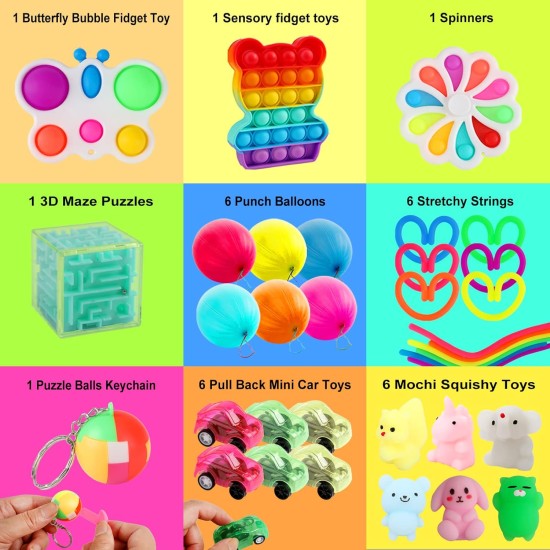 Lot de 160 jouets Fidget, cadeaux de fête pour enfants de 8 à 12 ans, mini jouet sensoriel pour autisme, sac à cadeaux, boîte à trésors, prix scolaires, fournitures de fête d'anniversaire, friandises d'Halloween, cadeaux de Noël pour garçons et filles de Lot de 160 jouets Fidget, cadeaux de fête pour enfants de 8 à 12 ans, mini jouet sensoriel pour autisme, sac à cadeaux, boîte à trésors, prix scolaires, fournitures de fête d'anniversaire, friandises d'Halloween, cadeaux de Noël pour garçons et filles de