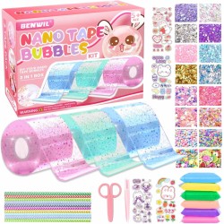 Kit de bulles de nano-bande pour enfants, kit de fabrication de squishy, ​​cadeaux d'anniversaire pour filles de 4, 5, 6, 7, 8, 9, 10 ans, jouets pour enfants pour filles de 4-6, 6-8, 8-10, 10-12 ans