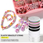 MAXECHO Lot de 8 bobines de fil élastique pour bracelets, fil de perles extensible multicolore de 0,8 mm et 1 mm pour la fabrication de bijoux, de perles, de loisirs créatifs et de colliers – 40 m au total (arc-en-ciel, transparent, blanc, noir)