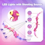 SpringFlower 2 ensembles d'arcs et de flèches avec éclairage LED, 2 pistolets à fléchettes en mousse pour enfants de 5 6 7 8 9 10 ans et plus, ensemble de tir à l'arc avec cible debout pour garçons et filles, cadeau idéal