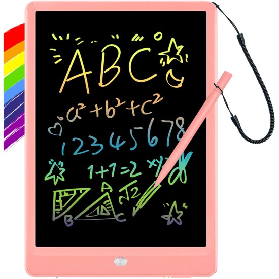 ORSEN Tablette d'écriture LCD 10 pouces, planche à dessin colorée pour enfants, jouets pour tout-petits pour 3 4 5 6 7 8 ans, cadeaux pour filles et garçons (rose)