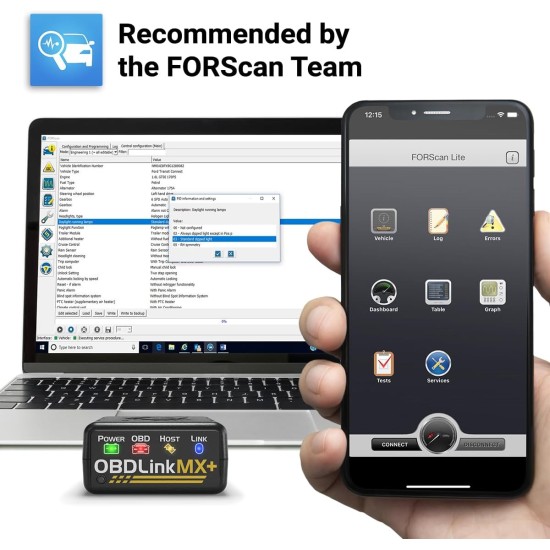 Scanner Bluetooth OBDLink MX+ OBD2 pour iPhone, Android et Windows