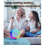 Mini haut-parleur de machine de karaoké pour enfants adultes, Bluetooth portable avec 2 microphones sans fil, idées de cadeaux d'anniversaire pour la journée des enfants, jouets pour adolescents garçons et filles âgés de 4, 5, 6, 7, 8, 9, 10, 11, 12 ans e