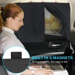 Pare-soleil de voiture, 2 pièces, pare-soleil magnétique double couche pour fenêtres latérales, couvertures complètes/options de demi-ombrage, rideaux de fenêtre arrière de voiture pour la protection de bébé