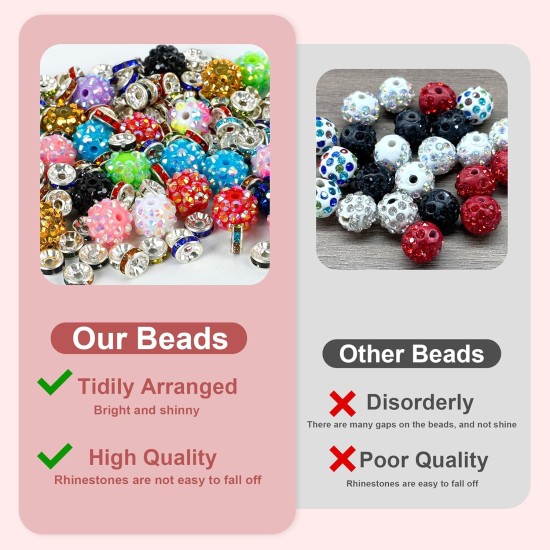 250 pièces de perles pour stylos, perles focales pour stylos à perles, perles en strass, perles d'espacement pour bracelets 250 pièces de perles pour stylos, perles focales pour stylos à perles, perles en strass, perles d'espacement pour bracelets