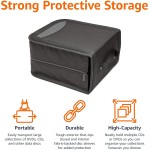 Amazon Basics Classeur de rangement portable pour CD/DVD en polyester avec poignée, capacité 400, noir