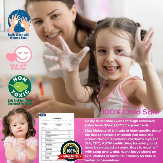 Ensembles de maquillage pour enfants pour filles – Ensembles de maquillage pour filles de 5 à 8 ans, Maquillaje para Niñas, kit de maquillage de jeu, meilleurs jouets pour petite fille, articles de princesse pour tout-petits, âges 3456789, cadeaux d'anniv