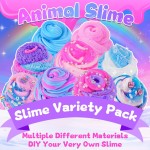 Lot de 6 slimes, slime pour enfants au pays des merveilles des animaux, kit de slime nuage de beurre pour filles âgées de 8 à 12 ans, jouets pour filles et garçons, cadeaux d'anniversaire, d'Halloween, de Noël pour enfants, sacs de cadeaux