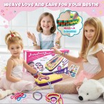 VIDIBESTY Kit de fabrication de bracelets extensibles pour filles de 6 à 12 ans, cordes élastiques, ensemble de jouets en vrac, outil de fabrication de bijoux d'amitié, cadeaux d'anniversaire de Noël populaires pour les enfants âgés de 7, 8, 9, 10, 11 ans