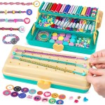 Kit de fabrication de bracelets d'amitié de Pâques avec boîte de rangement, bricolage de bracelets à cordes, arts et travaux manuels pour filles âgées de 8 à 12 ans, ensemble de jouets d'activités de voyage pour enfants, cadeaux d'anniversaire de Pâques p