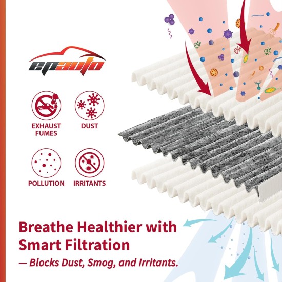 EPAuto CP157 (CF12157) Filtre à air d'habitacle de remplacement pour Toyota Camry, Corolla, RAV4, Prius, Highlander, Sienna, Lexus RX, NX, ES, Subaru Outback, Crosstrek, Mazda CX-9 – Compatible avec 2016-2025