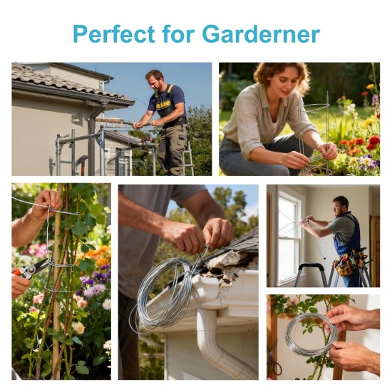 Fil artisanal galvanisé de calibre 20 – 164 pi (0,032 po), fil métallique professionnel pour accrocher des photos (15 lb), formation de bonsaï, artisanat et projet de bricolage léger