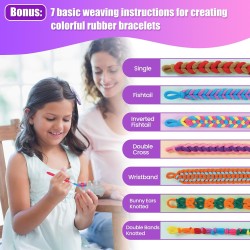 FUNiOi Kit d'art et d'artisanat pour enfants, bracelet en caoutchouc, jouet, peigne à tisser pour chat, plus de 1000 attaches à cheveux colorées, bricolage, étui de rangement, cadeau pour filles de 7 à 12 ans FUNiOi Kit d'art et d'artisanat pour enfants, bracelet en caoutchouc, jouet, peigne à tisser pour chat, plus de 1000 attaches à cheveux colorées, bricolage, étui de rangement, cadeau pour filles de 7 à 12 ans