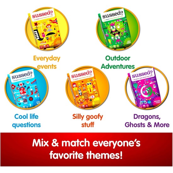 SUSSED The Wacky « Que feriez-vous ? » Jeu de cartes sociales – Chaussette de Noël pour enfants et jeu de voyage familial pour garçons et filles – Amusant et facile à jouer – Tous les âges à partir de 6 ans – Hello Yellow Deck