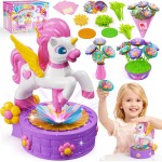 Zmpolir Kits d'artisanat, fabricant de bouquets à pousser, jouets licorne pour filles de 3 à 12 ans, jouets de bouquet en tissu, kit d'art et d'artisanat pour enfants, cadeaux d'anniversaire créatifs pour filles de 3 4 5 6 7 8 9 10 11 12 ans