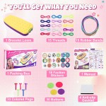VIDIBESTY Kit de fabrication de bracelets extensibles pour filles de 6 à 12 ans, cordes élastiques, ensemble de jouets en vrac, outil de fabrication de bijoux d'amitié, cadeaux d'anniversaire de Noël populaires pour les enfants âgés de 7, 8, 9, 10, 11 ans