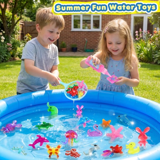 Kit de jouets magiques elfe de l'eau, kit de gel d'eau pour animaux de compagnie, 20 gels et 24 moules, fabriquez vos propres jouets sensoriels Squishies pour enfants, fabricant de squishy, ​​animaux aquatiques, bricolage de Pâques, cadeaux de Pâques pour