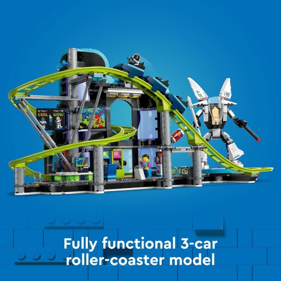 LEGO City Robot World Roller Coaster - Ensemble de construction pour enfants - Jouet d'ingénierie avec costume mécanique mobile pour garçons et filles, à partir de 8 ans - Idées cadeaux pour Noël - 60421