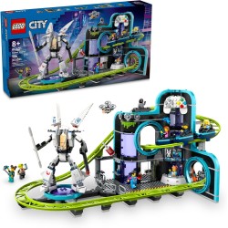 LEGO City Robot World Roller Coaster - Ensemble de construction pour enfants - Jouet d'ingénierie avec costume mécanique mobile pour garçons et filles, à partir de 8 ans - Idées cadeaux pour Noël - 60421