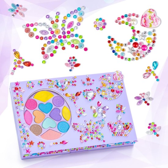 Tomons Kit de maquillage pour enfants pour filles, véritable jouet cosmétique lavable, ensemble de beauté, jouets d'anniversaire, cadeau pour filles de 3 4 5 6 7 8 9 10 ans