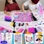 ONE TO FOUR Plus de 800 kits de créateurs de mode pour filles avec 6 mannequins – Kit d'artisanat de design de mode pour filles, kit de couture pour enfants de 8 à 12 ans, cadeaux d'anniversaire de Pâques pour adolescentes de 6 7 8 9 10 11 12