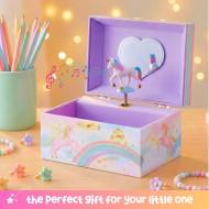 Giggle & Honey® Boîte à bijoux musicale pour filles – Boîte à bijoux pour enfants, jouets licorne pour filles de 4 à 6 ans, cadeaux licorne