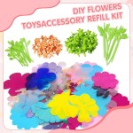 ChainnForces Kit d'artisanat de bouquet de fleurs pour la fabrication de 32 fleurs, fleurs en tissu pour l'artisanat, construisez votre bouquet, pièces de jouets