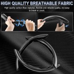 Amiss Lot de 3 housses de volant antidérapantes en fibre de carbone, imperméables et segmentées, motif papillon, protection universelle 99 % pour roue de véhicule, accessoires d'intérieur de voiture, noir