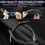 Amiss Lot de 3 housses de volant antidérapantes en fibre de carbone, imperméables et segmentées, motif papillon, protection universelle 99 % pour roue de véhicule, accessoires d'intérieur de voiture, noir