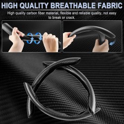 Amiss Lot de 3 housses de volant antidérapantes en fibre de carbone, imperméables et segmentées, motif papillon, protection universelle 99 % pour roue de véhicule, accessoires d'intérieur de voiture, noir Amiss Lot de 3 housses de volant antidérapantes en fibre de carbone, imperméables et segmentées, motif papillon, protection universelle 99 % pour roue de véhicule, accessoires d'intérieur de voiture, noir