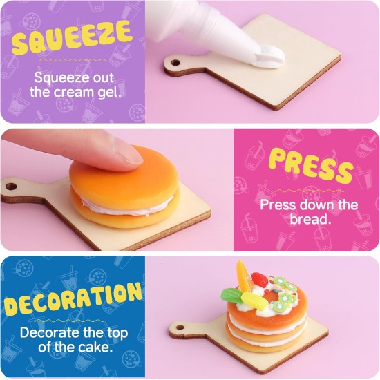 Ensemble de 12 jouets alimentaires miniatures à fabriquer soi-même, jeu en résine, non comestible, mini jeu de cuisine pour enfants de 8 à 13 ans, anniversaire pour filles de 8, 9, 10 ans, préparez votre nourriture