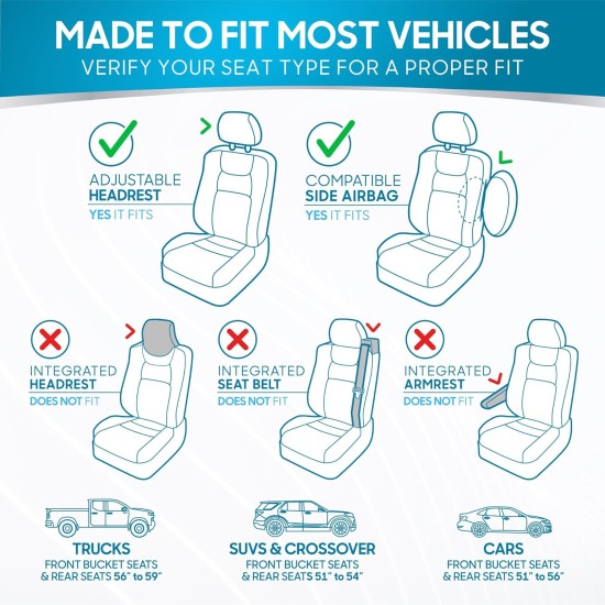 BDK PolyPro Ensemble complet de housses de siège de voiture en noir uni, housses de siège de banquette divisées avant et arrière pour voiture, ensemble de housses de siège de voiture faciles à installer et accessoires pour voitures, camions, vans, SUV – N