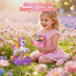 Zmpolir Kits d'artisanat, fabricant de bouquets à pousser, jouets licorne pour filles de 3 à 12 ans, jouets de bouquet en tissu, kit d'art et d'artisanat pour enfants, cadeaux d'anniversaire créatifs pour filles de 3 4 5 6 7 8 9 10 11 12 ans