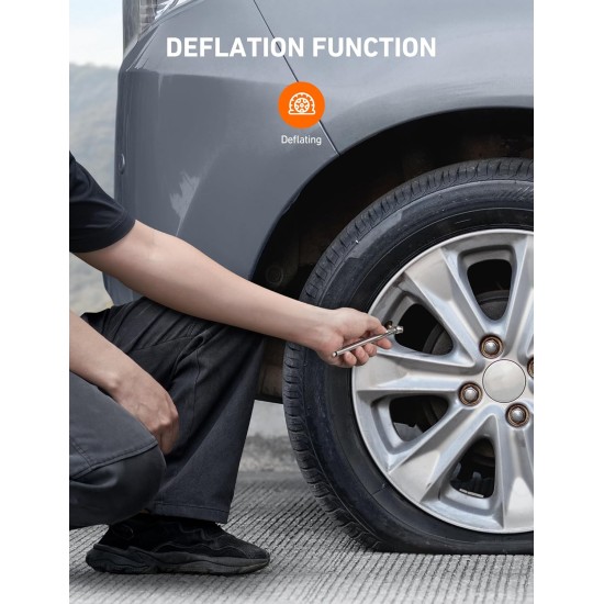 AstroAI Lot de 2 manomètres pour pneus 10-75 PSI, calibrés selon ANSI B40.1 Grade B (2 %), corps en acier inoxydable, buse en métal 3 mesures pour voitures, vélos, véhicules