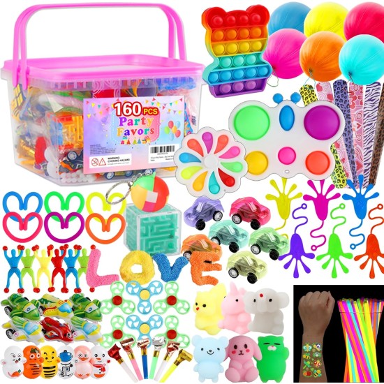 Lot de 160 jouets Fidget, cadeaux de fête pour enfants de 8 à 12 ans, mini jouet sensoriel pour autisme, sac à cadeaux, boîte à trésors, prix scolaires, fournitures de fête d'anniversaire, friandises d'Halloween, cadeaux de Noël pour garçons et filles de Lot de 160 jouets Fidget, cadeaux de fête pour enfants de 8 à 12 ans, mini jouet sensoriel pour autisme, sac à cadeaux, boîte à trésors, prix scolaires, fournitures de fête d'anniversaire, friandises d'Halloween, cadeaux de Noël pour garçons et filles de