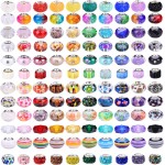 Assortiment de 240 pièces de perles artisanales européennes à grand trou, perles d'espacement colorées, pour la fabrication de colliers, de bracelets, de bijoux (styles de couleurs mélangées) Assortiment de 240 pièces de perles artisanales européennes à grand trou, perles d'espacement colorées, pour la fabrication de colliers, de bracelets, de bijoux (styles de couleurs mélangées)